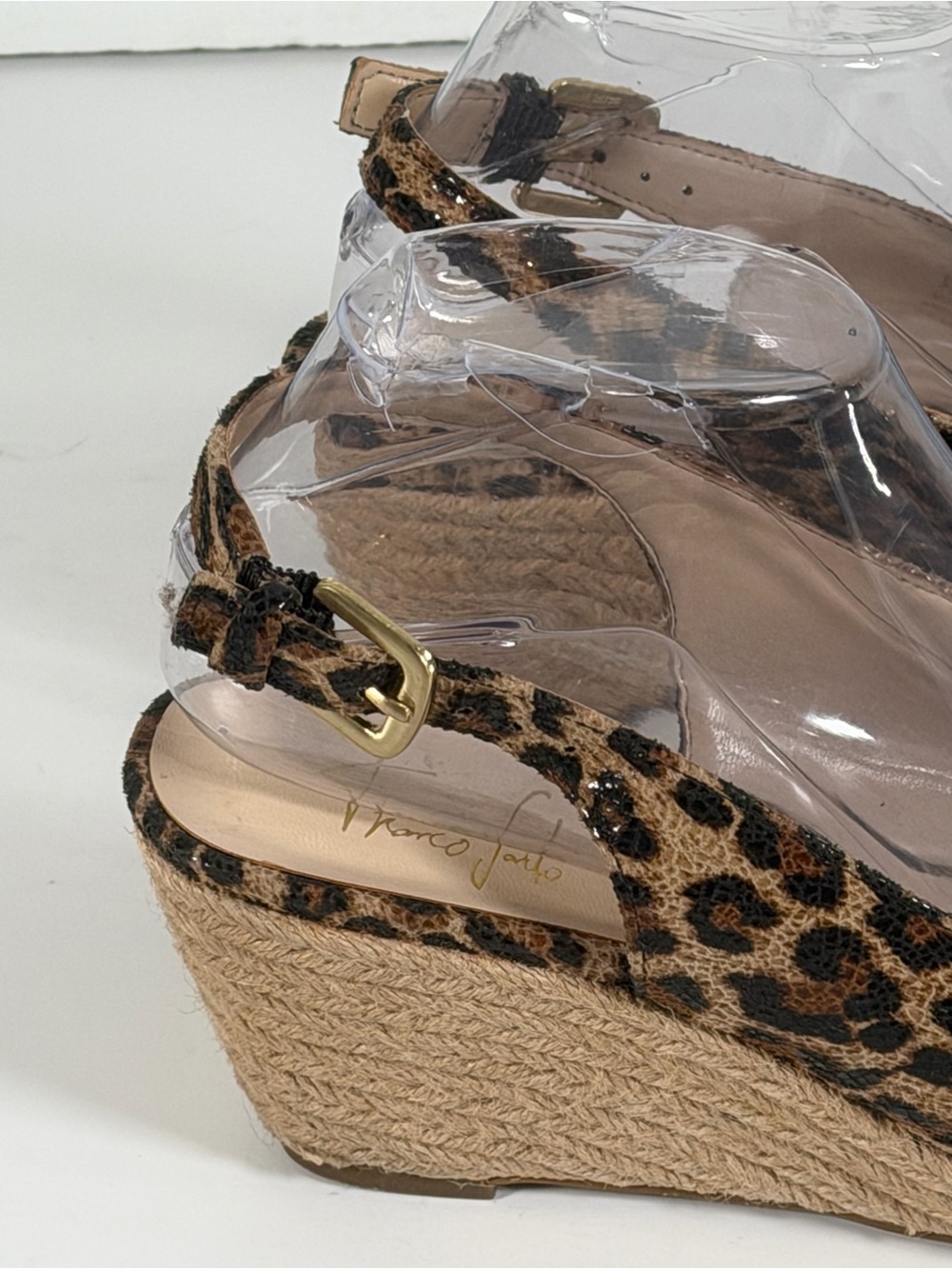 Franco Sarto A-Camino Leopard Espadrille Wedge Heels Women’s Size 7 Ankle Strap - Picture 10 of 13
